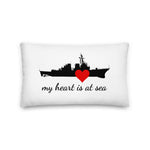My Heart is at Sea Throw Pillow (Choose your Ship)