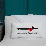 My Heart is at Sea Throw Pillow (Choose your Ship)